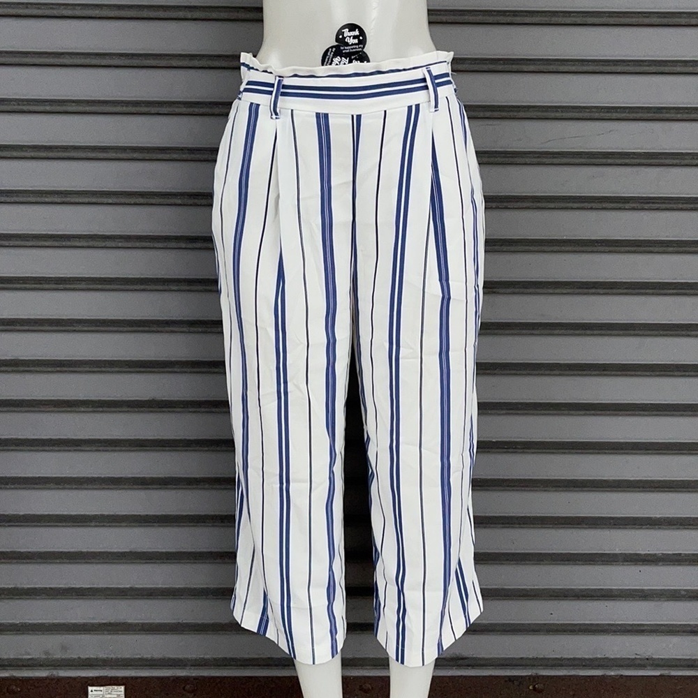 New Look White Blue Strip Size 6
